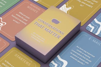 design positive affirmation card conversation starter flash card deck box design