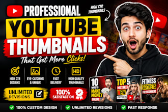 design professional and clickable youtube thumbnails