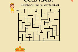 create cute kids activity book, maze, and word search worksheets
