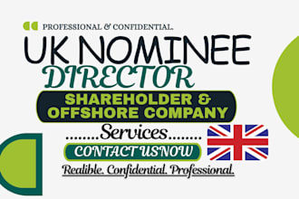 provide UK nominee director, nominee shareholder and offshore company formation