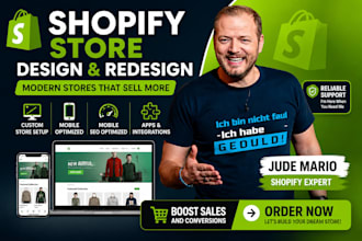 be your shopify expert for shopify store design, ui ux and redesign french only