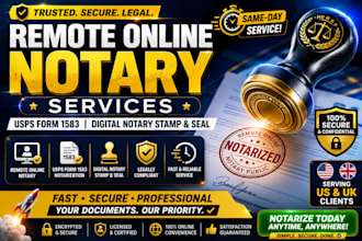 do US UK same day notarization, remote online notary, usps 1583, stamp and seal