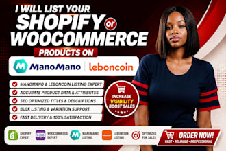 list your shopify or woocommerce products on manomano and lebocoin