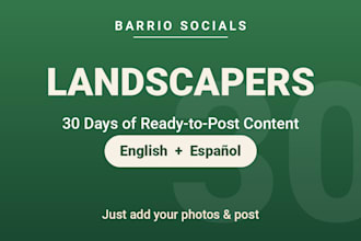 create a bilingual english spanish social media calendar for landscapers
