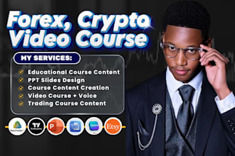 create forex, crypto video course, forex course, ai trading video, workbook ppt