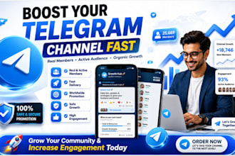 do telegram promotion, marketing, grow your  group, and promote your channel