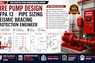 fire pump design nfpa 13 pipe sizing seismic bracing  protection engineer