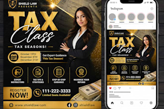 do online instagram flyer design for tax, credit repair, grand opening or salon