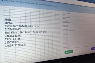 enter all the data that need to be written