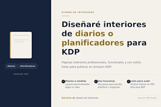 diseñaré interiores de diarios o planificadores para KDP