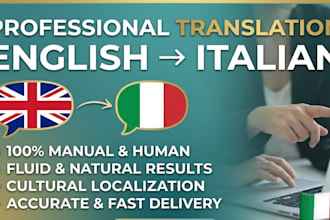 be your professional english to italian