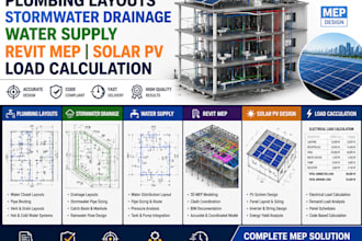 do plumbing layouts stormwater drainage water supply revit mep solar pv load cal