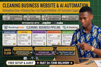 build a cleaning business website with bookingkoala and ai automation