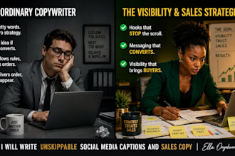 write unskippable social media captions and sales copy