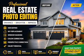 do professional hdr and real estate photo editing