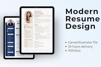 design modern creative resume and CV for job application