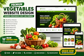 design a modern vegetables, organic farm, or grocery website