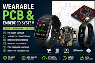 design wearable pcb, embedded system, firmware, esp32 and ble devices