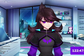 twitch vtuber vtuber banner stream overlay   vtuber stream vtuber stream room