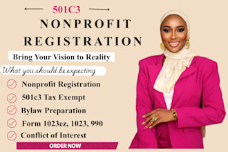file your 501c3 nonprofit registration, form 1023 ez and full, tax exempt, bylaw