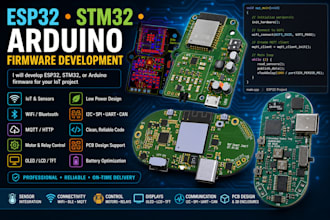 develop esp32, stm32, or arduino firmware for your iot project