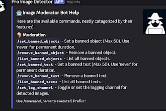 develop an advanced image and video discord moderator bot