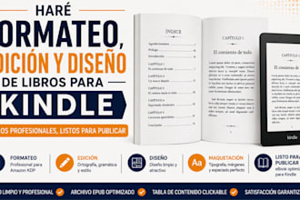 realizare el formato, la edicion y el diseno de maquetacion de libros kindle