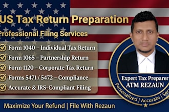 file federal and state tax returns for form 1040, 1120s, 1120 and 1065