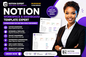 create a custom notion workspace, dashboard, template, database, and automation