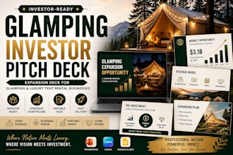 design glamping expansion and luxury tent resorts rental investor pitch deck