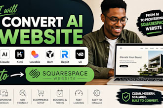 convert ai website claude kimi lovable bolt replit v0 to squarespace website