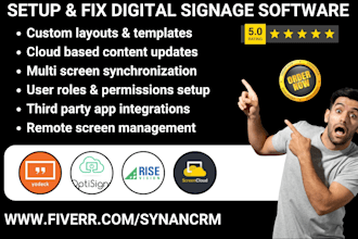 setup digital signage softwares via yodeck optisigns rise vision zoom appspace