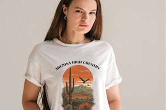 design custom streetwear and vintage graphic tees, print ready