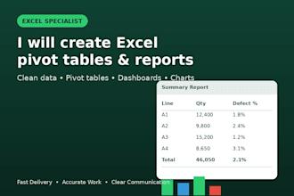 create excel pivot tables and summary reports