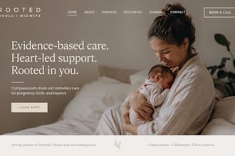 design squarespace doula midwife website with consultation booking