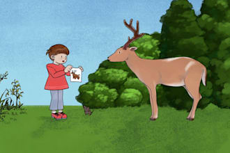 illustrate a series of stylised childrens books
