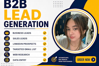 do b2b lead generation, data entry and email list building