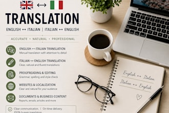 translate english to italian or italian to english professionally