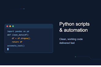 write clean python scripts for automation, data cleaning, or analysis