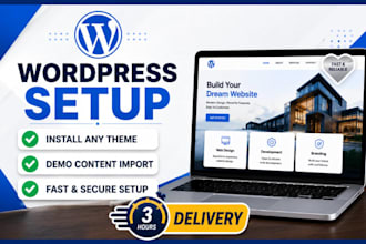 install wordpress, setup any theme and import demo