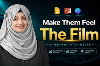 design powerpoint film pitch deck, tv series or movie presentation