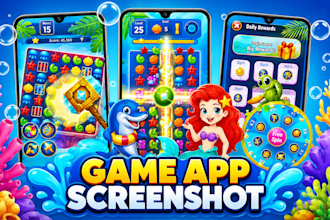 design premium app store game screenshots for ios and google play aso