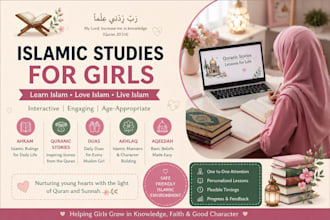 teach girls islamic studies,quranic stories and ahkam  online