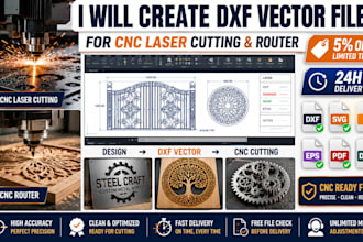 create dxf vector files for cnc laser cutting and router