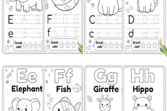 design custom educational coloring and drawing books for kid