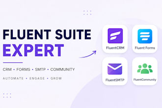 set up fluentcrm, fluent forms, fluentsmtp and fluentcommunity