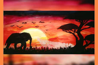 paint a custom acrylic or watercolor landscape painting