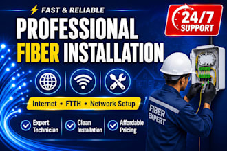 do fiber optic splicing, installation and network setup