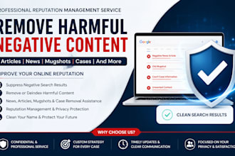 remove harmful negative articles, mugshots, delete news, cases, from google