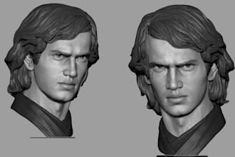 sculpt 3d head model realistic face sculpt stl file for printing 3d bust model